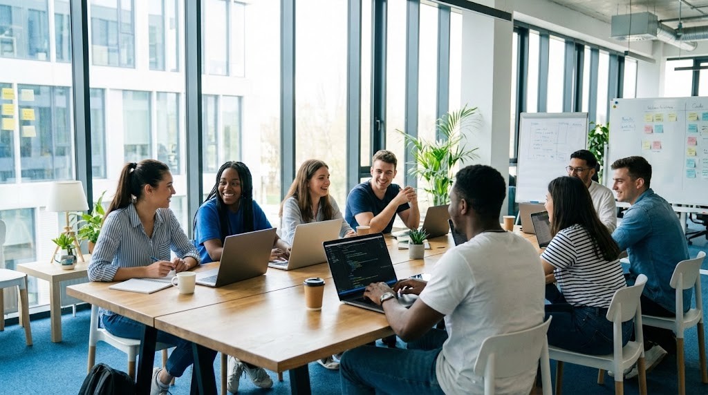 Des étudiants en études d'informatique