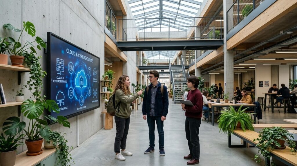 Des étudiants qui vont passer des certifications informatiques